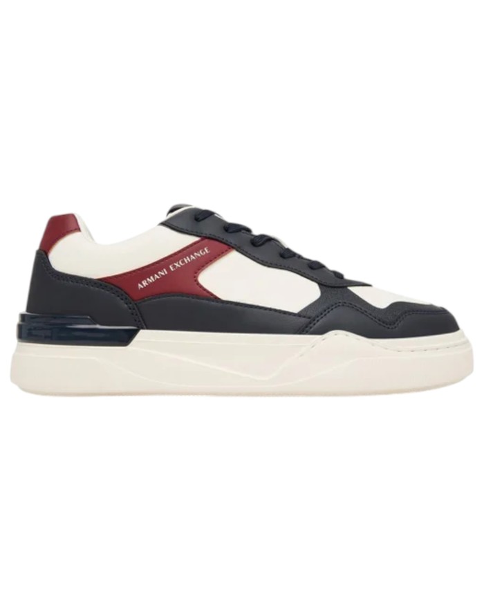 Sneakers Armani Exchange Uomo Leather Off White Deep Navy Deep Ruby