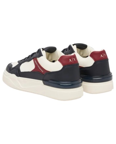 Sneakers Armani Exchange Uomo Leather Off White Deep Navy Deep Ruby
