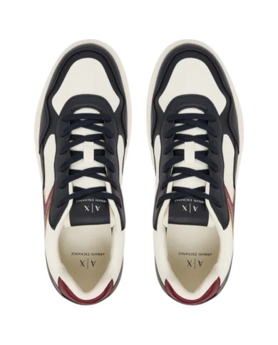 Sneakers Armani Exchange Uomo Leather Off White Deep Navy Deep Ruby