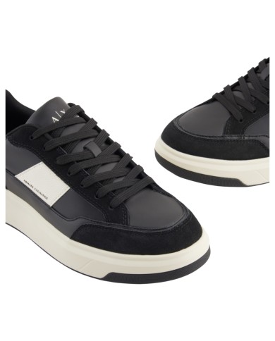 Sneakers Armani Exchange Uomo Banda Logo Leather Black