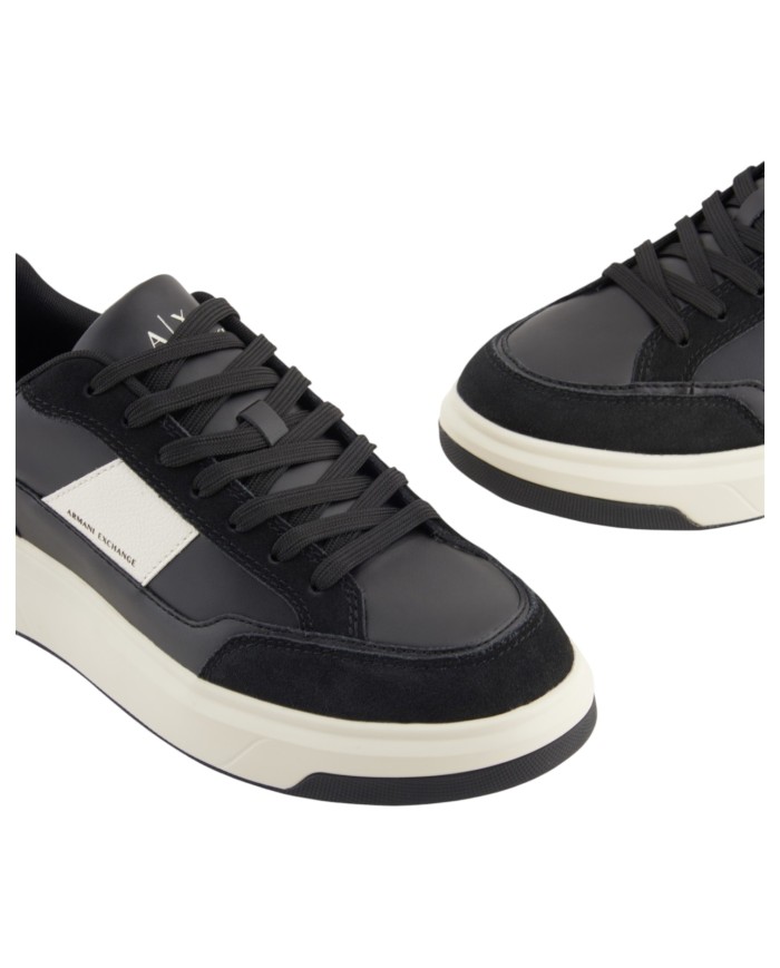Sneakers Armani Exchange Uomo Banda Logo Leather Black