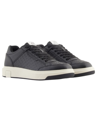 Sneakers Armani Exchange Uomo Embossed Logo Leather Black