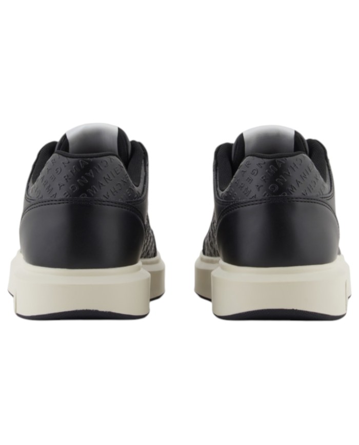 Sneakers Armani Exchange Uomo Embossed Logo Leather Black