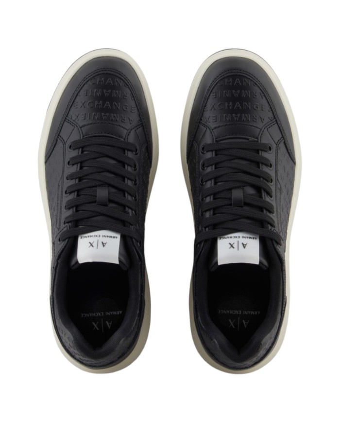 Sneakers Armani Exchange Uomo Embossed Logo Leather Black