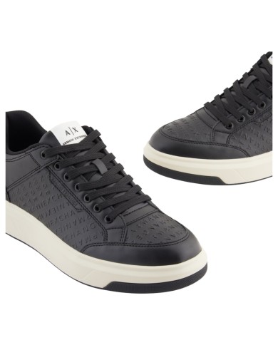 Sneakers Armani Exchange Uomo Embossed Logo Leather Black