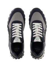 Sneakers Armani Exchange Uomo A X Logo Mesh Suede Deep Navy Gray Chime