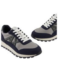 Sneakers Armani Exchange Uomo A X Logo Mesh Suede Deep Navy Gray Chime
