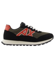 Sneakers Armani Exchange Uomo A X Logo Mesh Suede Black Olive Night Red