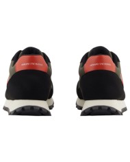 Sneakers Armani Exchange Uomo A X Logo Mesh Suede Black Olive Night Red