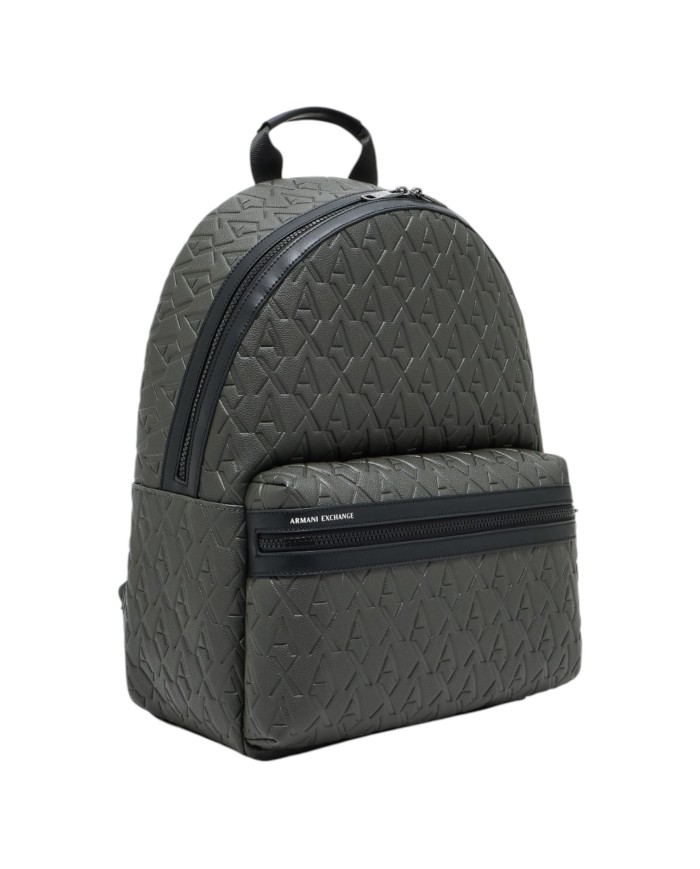 Zaino Uomo Armani Exchange A X Embossed Logo Leather Sage Green