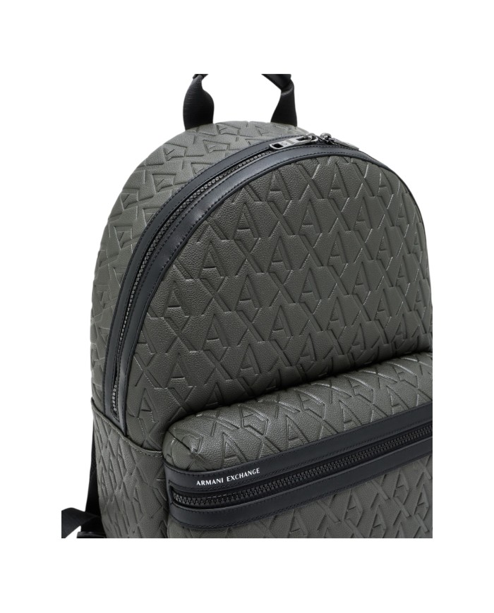 Zaino Uomo Armani Exchange A X Embossed Logo Leather Sage Green