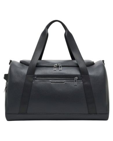 Borsone Uomo Armani Exchange Borsone Da Viaggio Line Logo Leather Black
