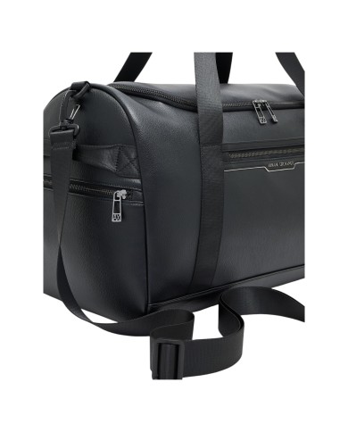 Borsone Uomo Armani Exchange Borsone Da Viaggio Line Logo Leather Black