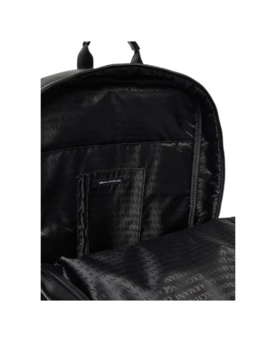 Zaino Uomo Armani Exchange Backpack Line Logo Leather Black