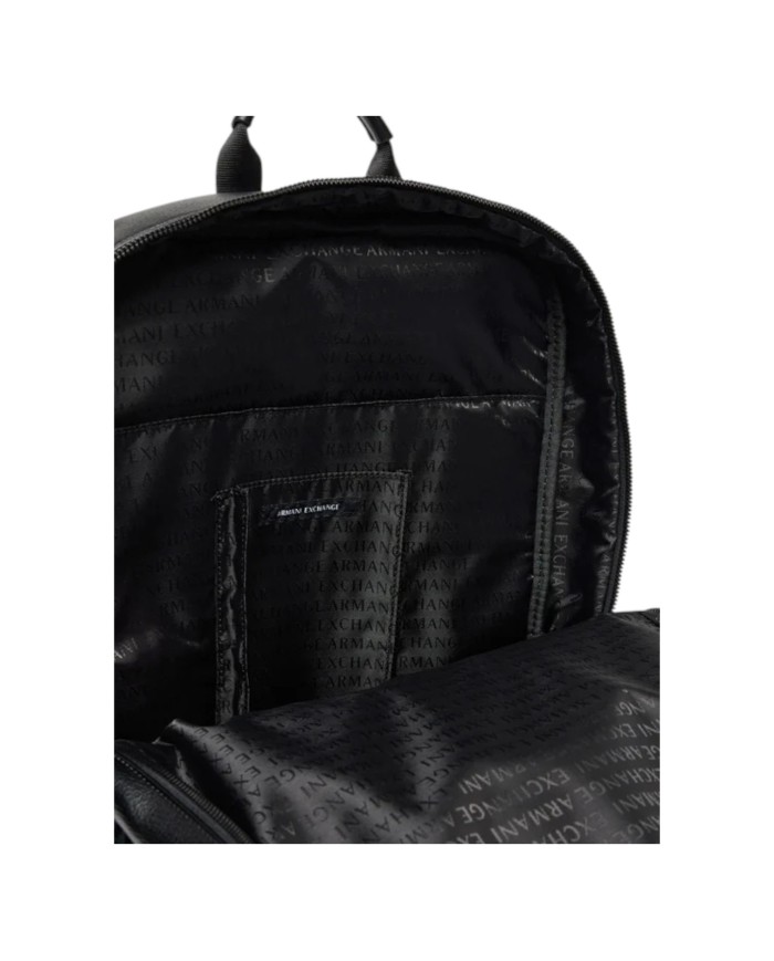 Zaino Uomo Armani Exchange Backpack Line Logo Leather Black