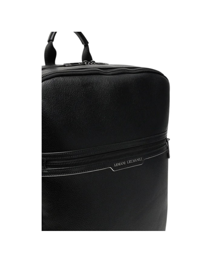 Zaino Uomo Armani Exchange Backpack Line Logo Leather Black