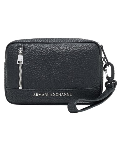 Pochette Uomo Armani Exchange Line Logo Leather Black