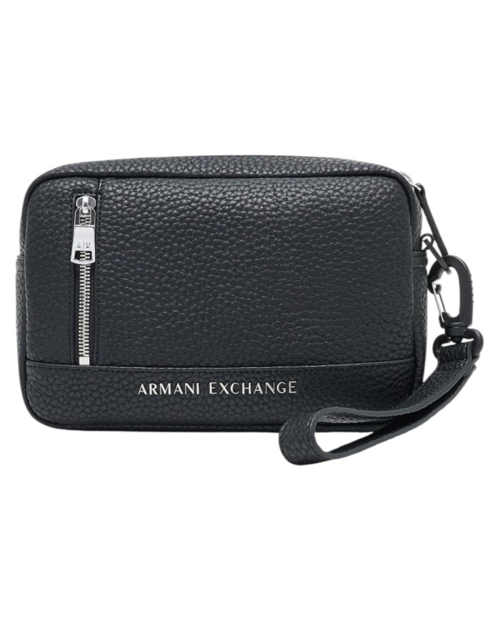 Pochette Uomo Armani Exchange Line Logo Leather Black