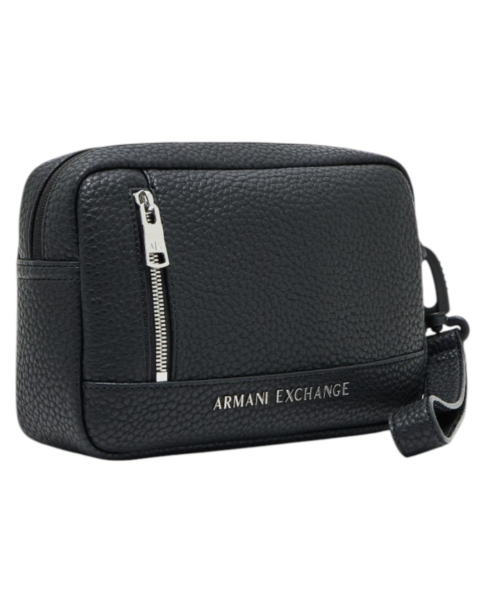 Pochette Uomo Armani Exchange Line Logo Leather Black