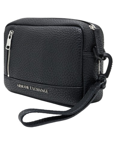 Pochette Uomo Armani Exchange Line Logo Leather Black