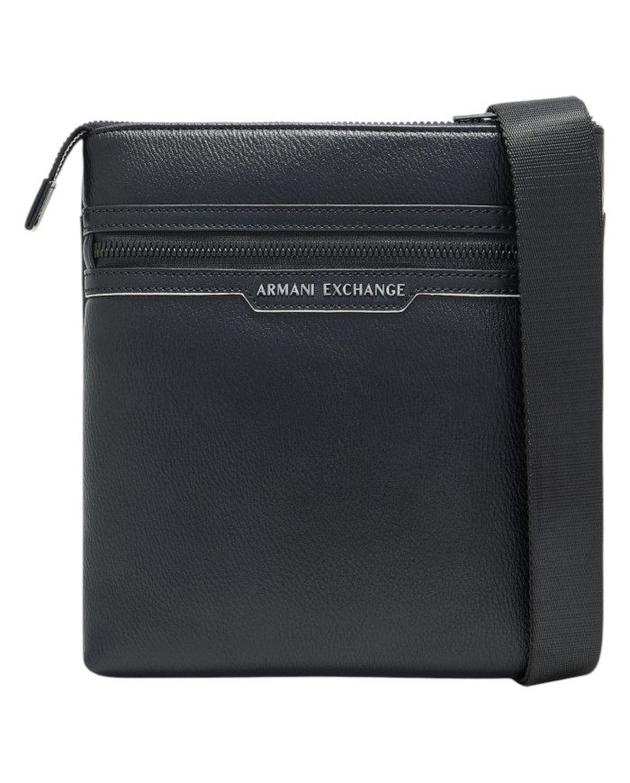 Borsello Uomo Armani Exchange Line Logo Leather Black