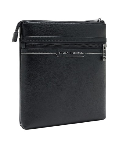 Borsello Uomo Armani Exchange Line Logo Leather Black