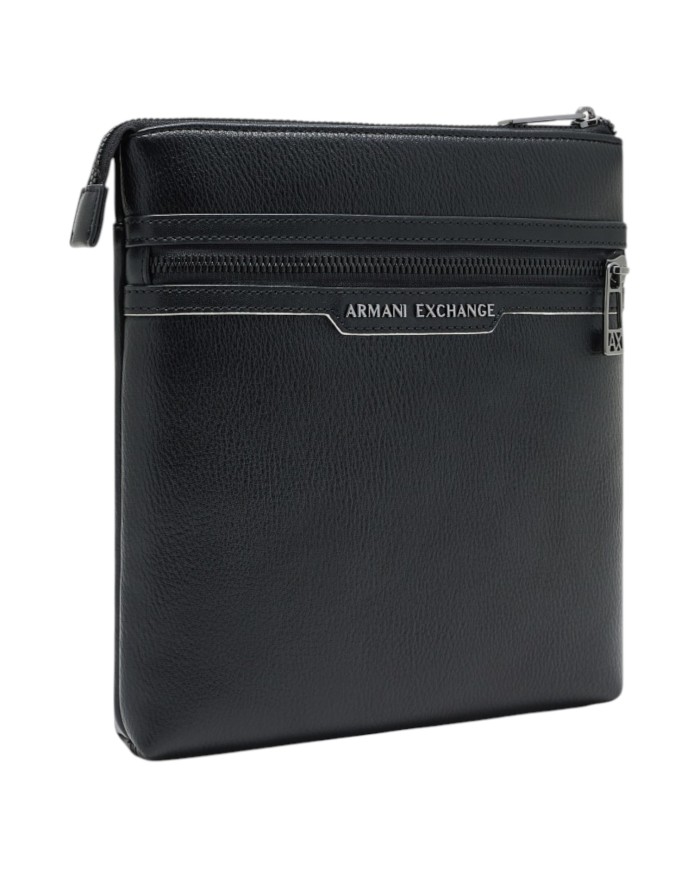 Borsello Uomo Armani Exchange Line Logo Leather Black