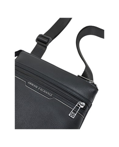Borsello Uomo Armani Exchange Line Logo Leather Black