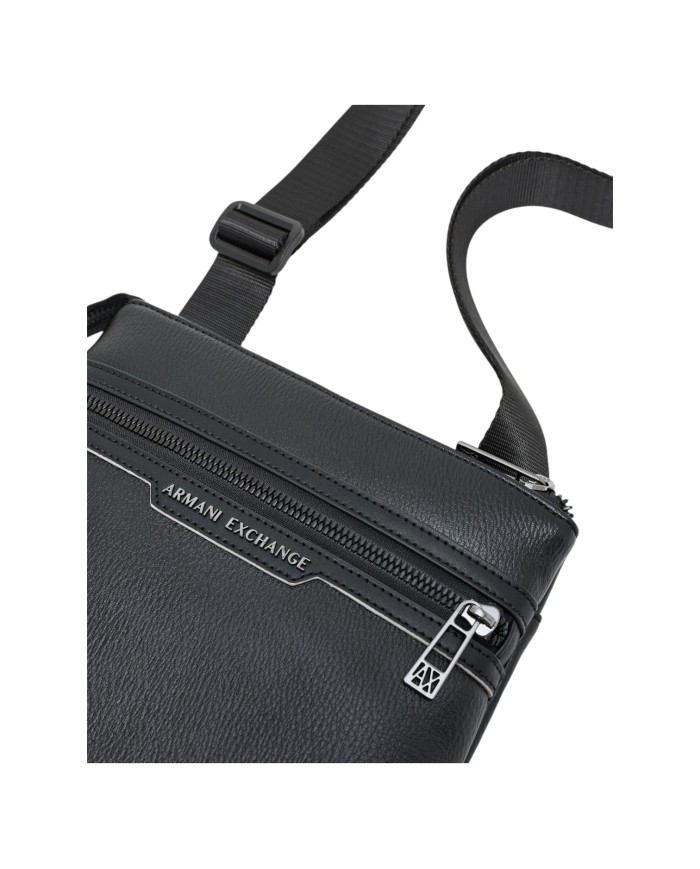 Borsello Uomo Armani Exchange Line Logo Leather Black