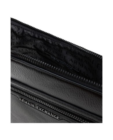 Borsello Uomo Armani Exchange Line Logo Leather Black