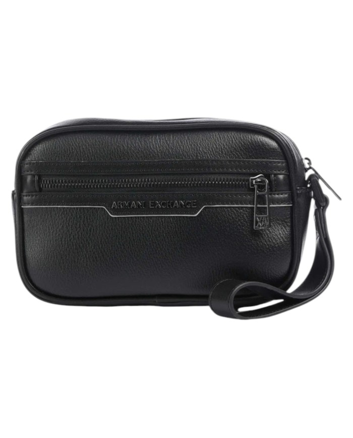 Pochette Uomo Armani Exchange Line Logo Leather Black