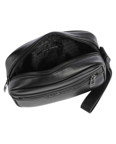 Pochette Uomo Armani Exchange Line Logo Leather Black