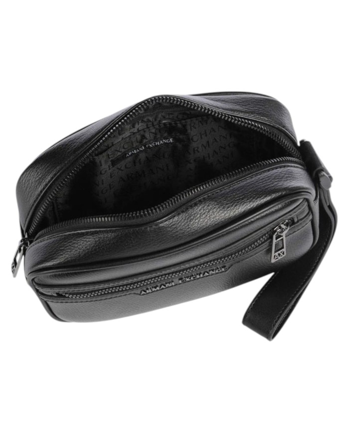 Pochette Uomo Armani Exchange Line Logo Leather Black