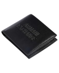 Portafoglio Uomo Armani Exchange Portatessere Line Logo Leather Black