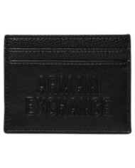 Portacarte Armani Exchange Uomo Line Logo Leather Black