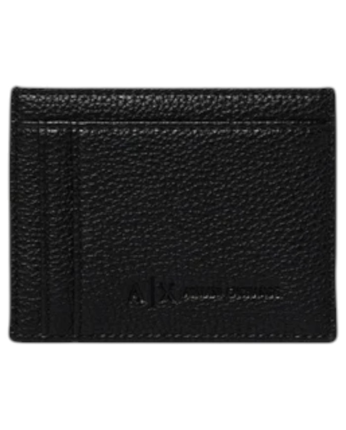 Portacarte Armani Exchange Uomo Line Logo Leather Black