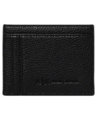 Portacarte Armani Exchange Uomo Line Logo Leather Black