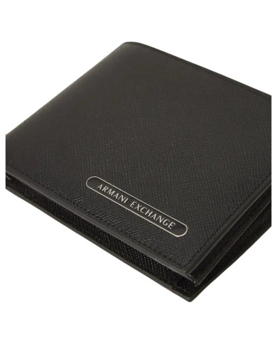 Portafoglio Uomo Armani Exchange Saffiano Leather Black