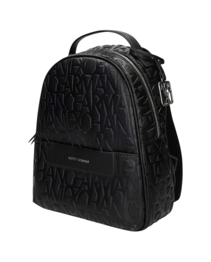 Zaino Donna Armani Exchange Embossed Logo Leather Black