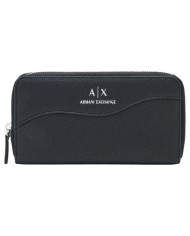 Portafoglio Armani Exchange Donna Line Logo Leather Black
