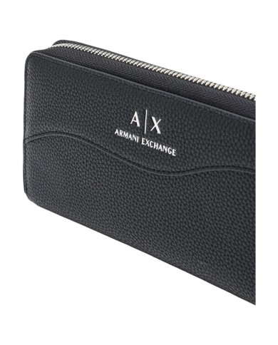 Portafoglio Armani Exchange Donna Line Logo Leather Black