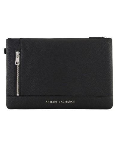 Pochette Uomo Armani Exchange Line Logo Leather Black