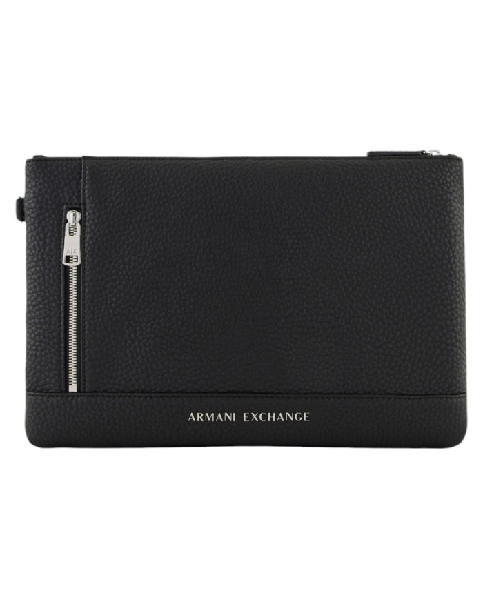 Pochette Uomo Armani Exchange Line Logo Leather Black