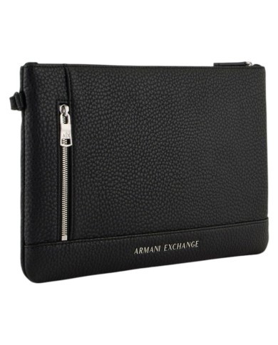 Pochette Uomo Armani Exchange Line Logo Leather Black