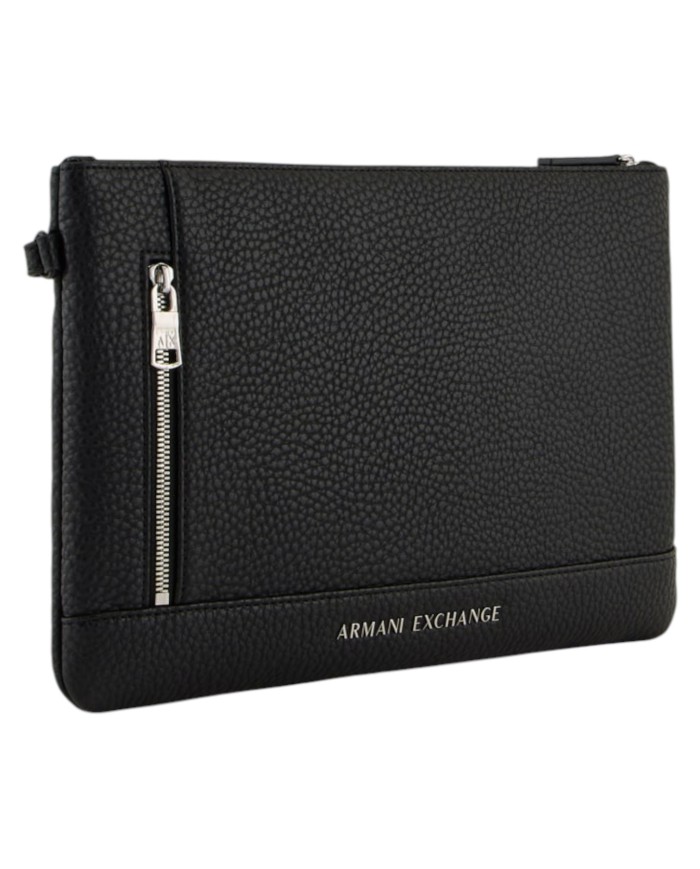 Pochette Uomo Armani Exchange Line Logo Leather Black
