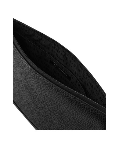 Pochette Uomo Armani Exchange Line Logo Leather Black