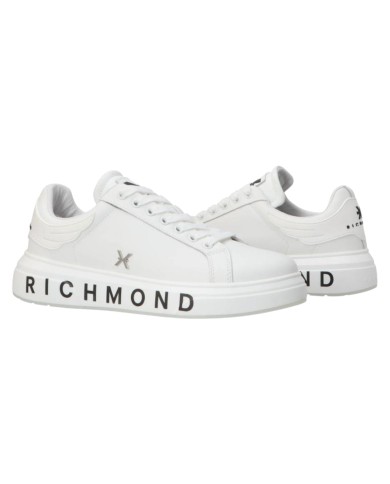 Sneaker Uomo John Richmond 29101 B Action Leather Logo Leather  White