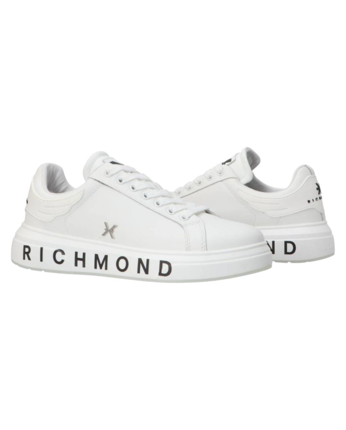 Sneaker Uomo John Richmond 29101 B Action Leather Logo Leather  White