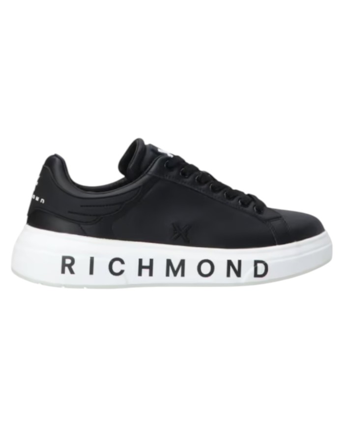 Sneaker Uomo John Richmond 29101 C Action Leather Logo Leather  Black