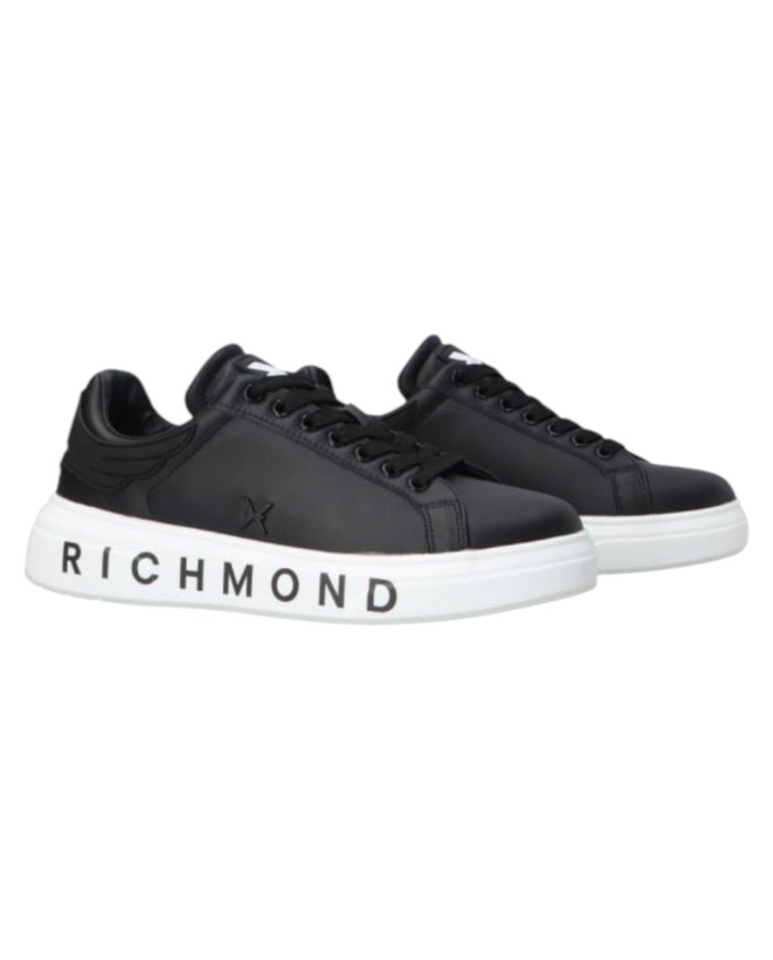 Sneaker Uomo John Richmond 29101 C Action Leather Logo Leather  Black